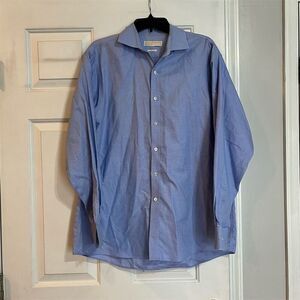 Michael Kors Men's Blue Long Sleeve Dress Shirt 16.5 Non-Iron